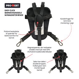 Pro-Vest Easy Click Barnevognssele m/magnetspænde